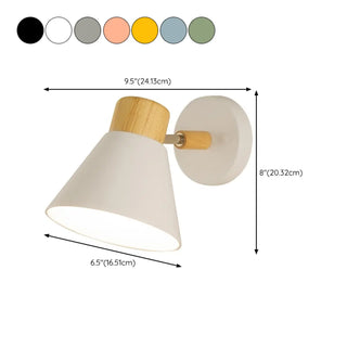 Simple Geometric Cone Downlight Small Wall Light Blue Zawala #size