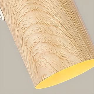 Nordic Swing Arm Pull Chain Bedroom Wood Wall Light Image - 10