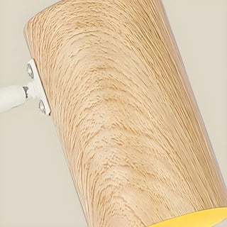 Nordic Swing Arm Pull Chain Bedroom Wood Wall Light Image - 8