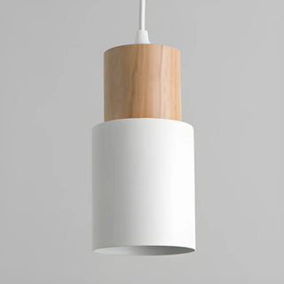 ZOWALA - Modern Colorful Metal Wooden Cylinder Pendant LIght Image - 6