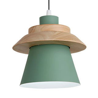 ZOWALA - Colorful Layered Wood and Metal Dining Room Pendant Light Image - 14