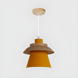 ZOWALA - Colorful Layered Wood and Metal Dining Room Pendant Light Image - 8