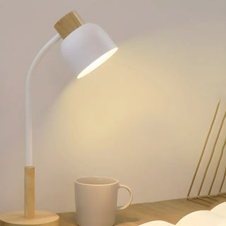 Minimalist White Bowl Shape Shade Metal Table Lamp Zawala Image - 1