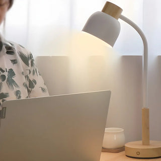 Minimalist White Bowl Shape Shade Metal Table Lamp Zawala Image - 6