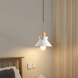 Ultra Modern Wood Resin Geometric Pendant Light Zawala Image - 2