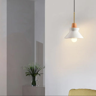 Ultra Modern Wood Resin Geometric Pendant Light Zawala Image - 3