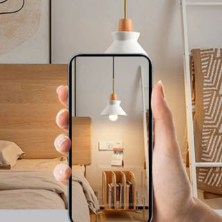 Ultra Modern Wood Resin Geometric Pendant Light Zawala Image - 5