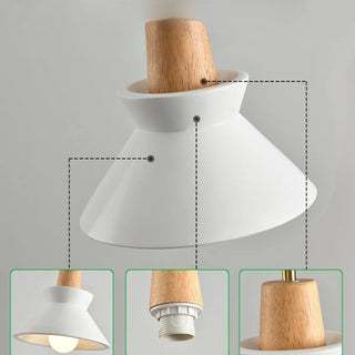 Ultra Modern Wood Resin Geometric Pendant Light Zawala Image - 6
