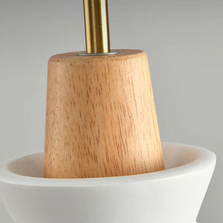 Ultra Modern Wood Resin Geometric Pendant Light Zawala Image - 8