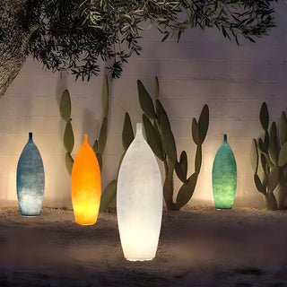 White Modern Sculptural Resin Tank Out Floor Lamp Zawala Image - 1