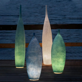 White Modern Sculptural Resin Tank Out Floor Lamp Zawala Image - 2