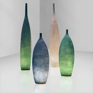 White Modern Sculptural Resin Tank Out Floor Lamp Zawala Image - 3