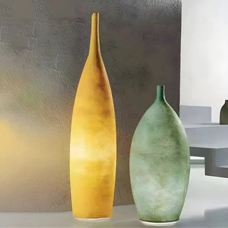 White Modern Sculptural Resin Tank Out Floor Lamp Zawala Image - 5