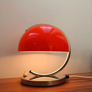 Unique Orange Circle Dome Shape Glass Decor Table Lamp Zawala Image - 6
