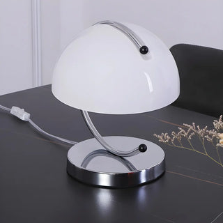 Unique Orange Circle Dome Shape Glass Decor Table Lamp Zawala Image - 7