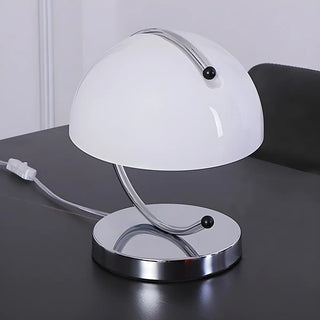 Unique Orange Circle Dome Shape Glass Decor Table Lamp Zawala Image - 8
