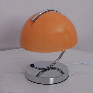 Unique Orange Circle Dome Shape Glass Decor Table Lamp Zawala Image - 9