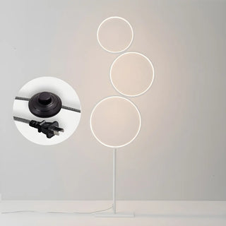 Creative Black Multi-Ring Metal and Silica Gel Floor Lamp Zawala Image - 10