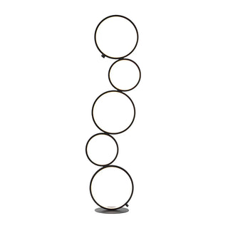 Creative Black Multi-Ring Metal and Silica Gel Floor Lamp Zawala Image - 13