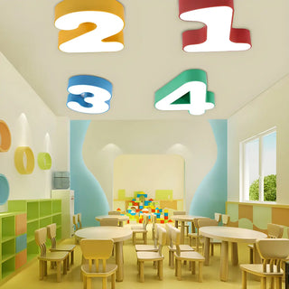 Nursery Small Colorful Digital Flush Mount Ceiling Lamp Zawala Image - 11