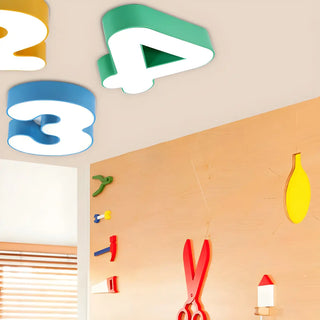 Nursery Small Colorful Digital Flush Mount Ceiling Lamp Zawala Image - 12