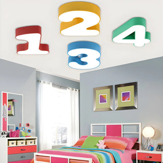 Nursery Small Colorful Digital Flush Mount Ceiling Lamp Zawala Image - 2