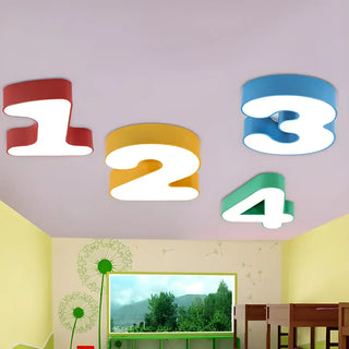 Nursery Small Colorful Digital Flush Mount Ceiling Lamp Zawala Image - 3
