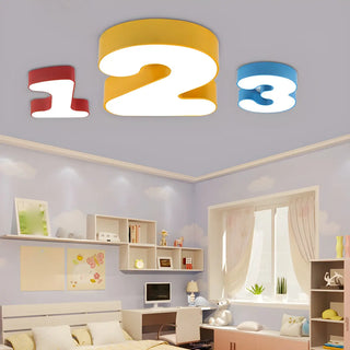 Nursery Small Colorful Digital Flush Mount Ceiling Lamp Zawala Image - 4