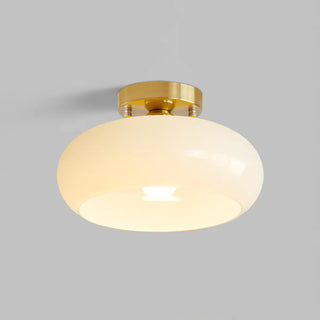 ZOWALA - Orange Glass Drum Semi-Flush Mount Light Image - 13