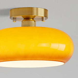 ZOWALA - Orange Glass Drum Semi-Flush Mount Light Image - 16
