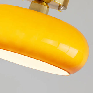 ZOWALA - Orange Glass Drum Semi-Flush Mount Light Image - 17