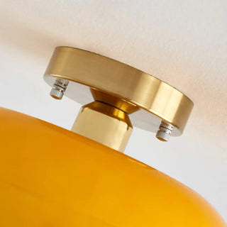 ZOWALA - Orange Glass Drum Semi-Flush Mount Light Image - 18