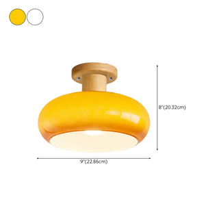 ZOWALA - Orange Glass Drum Semi-Flush Mount Light Image - 22
