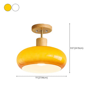 ZOWALA - Orange Glass Drum Semi-Flush Mount Light Image - 24