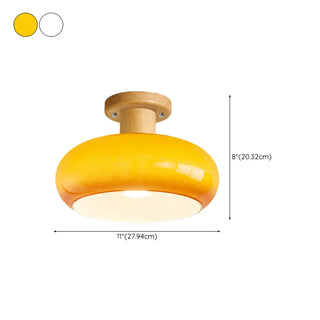 ZOWALA - Orange Glass Drum Semi-Flush Mount Light Image - 25