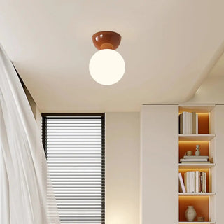 ZOWALA - Hallway Green Globe Semi-Flush Mount Ceiling Light Image - 1