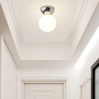ZOWALA - Hallway Green Globe Semi-Flush Mount Ceiling Light Image - 3