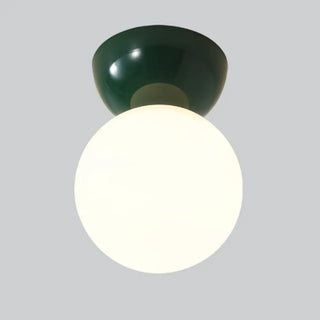 ZOWALA - Hallway Green Globe Semi-Flush Mount Ceiling Light Image - 5
