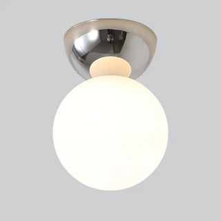 ZOWALA - Hallway Green Globe Semi-Flush Mount Ceiling Light Image - 6