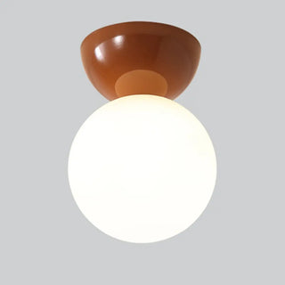 ZOWALA - Hallway Green Globe Semi-Flush Mount Ceiling Light Image - 7
