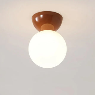 ZOWALA - Hallway Green Globe Semi-Flush Mount Ceiling Light Image - 9