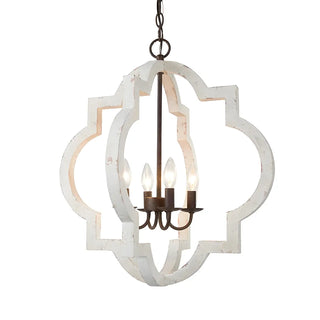 ZOWALA - Orb Wooden Cage Candle Chandelier Image - 4