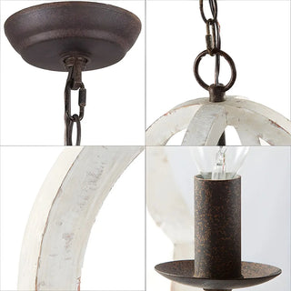 ZOWALA - Orb Wooden Cage Candle Chandelier Image - 5