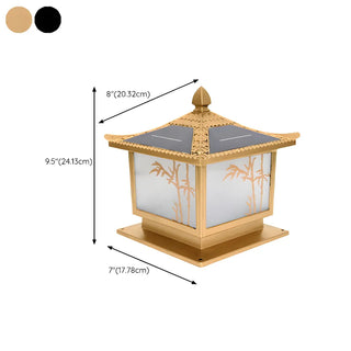 Oriental Bronze Solar Pagoda Bamboo Decor Garden Lamp #size