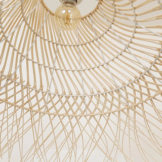 Oriental Cone Cane Rattan Beige Pendant Light Zawala Image - 13