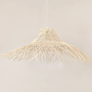 Oriental Cone Cane Rattan Beige Pendant Light Zawala Image - 6