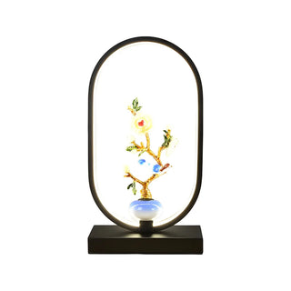 Creative Black Oval Frame Deer Accent LED Table Lamp Zawala Image - 17