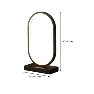 Creative Black Oval Frame Deer Accent LED Table Lamp Zawala #size