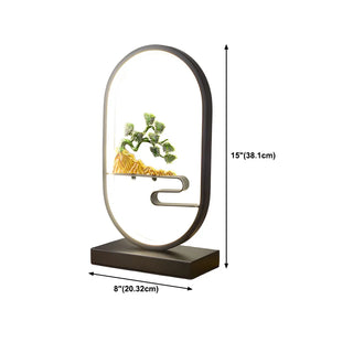 Creative Black Oval Frame Deer Accent LED Table Lamp Zawala Image - 26
