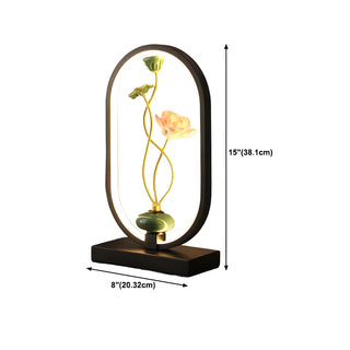 Creative Black Oval Frame Deer Accent LED Table Lamp Zawala Image - 27